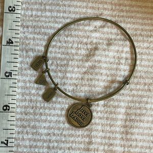 Wind & Fire Live Love Laugh Brass Finish Charm Bangle